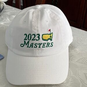 Masters White Cap with Green and Yellow Embroidery